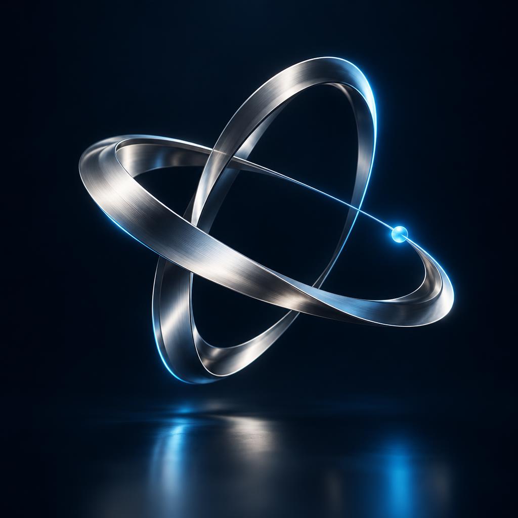 عنصر بصري معدني يعكس هوية ATOM VERSE
